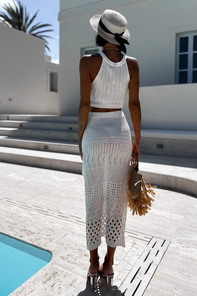 Hannah Knit Crop Top + Skirt Set | Dress In Beauty