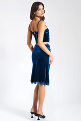 Lorraine Teal Velvet Skirt Set | Dress In Beauty
