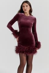 Lavinia Mulberry Velvet Mini Dress | Dress In Beauty