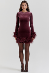 Lavinia Mulberry Velvet Mini Dress | Dress In Beauty