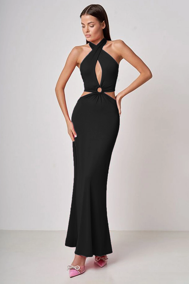 Wrap Front Cutout Backless Maxi Dress | Dress In Beauty