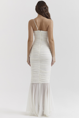 Pearla Ivory Ruched Maxi Dress | Dress In Beauty