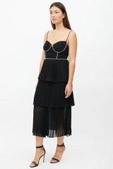 Rochie Black Tiered Jewel Chiffon Dress | Dress In Beauty