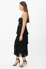 Rochie Black Tiered Jewel Chiffon Dress | Dress In Beauty