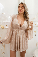 Plunging Neck Sequin Dress | Dress In Beauty