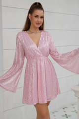 Plunging Neck Sequin Dress | Dress In Beauty