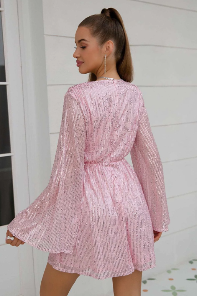Plunging Neck Sequin Dress | Dress In Beauty
