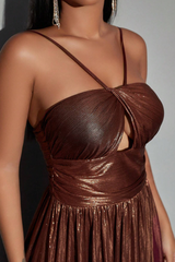 Bronze Spaghetti Strap Backless Dress | Dress In Beauty