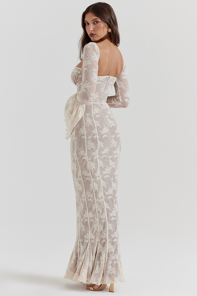 Delilah Vintage Cream Lace Maxi Dress | Dress In Beauty Delilah Vintage Cream Lace Maxi Dress | Dress In Beauty