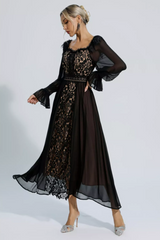 Aliana Floral Hollow Long Sleeve Dress | Dress In Beauty