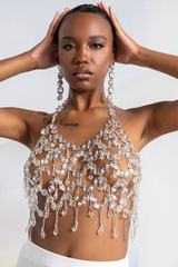 Fantasy Drop Razor Crystal Body Chain Top | Dress In Beauty
