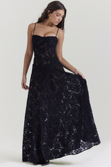 Serena Vintage Black Printed Maxi Dress | Dress In Beauty
