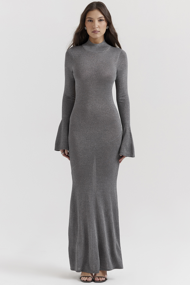Sancha Steel Metallic Maxi Dress | Dress In Beauty