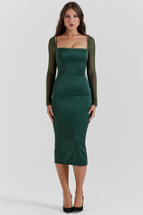 Ellica Emerald Green Midi Dress | Dress In Beauty