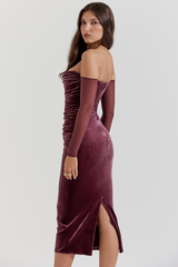 Leora Mulberry Strapless Midi Dress | Dress In Beauty