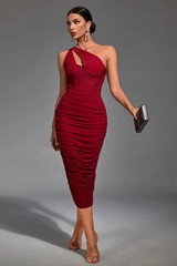 Asymmetric Cutout Midi Dress | Dress In Beauty