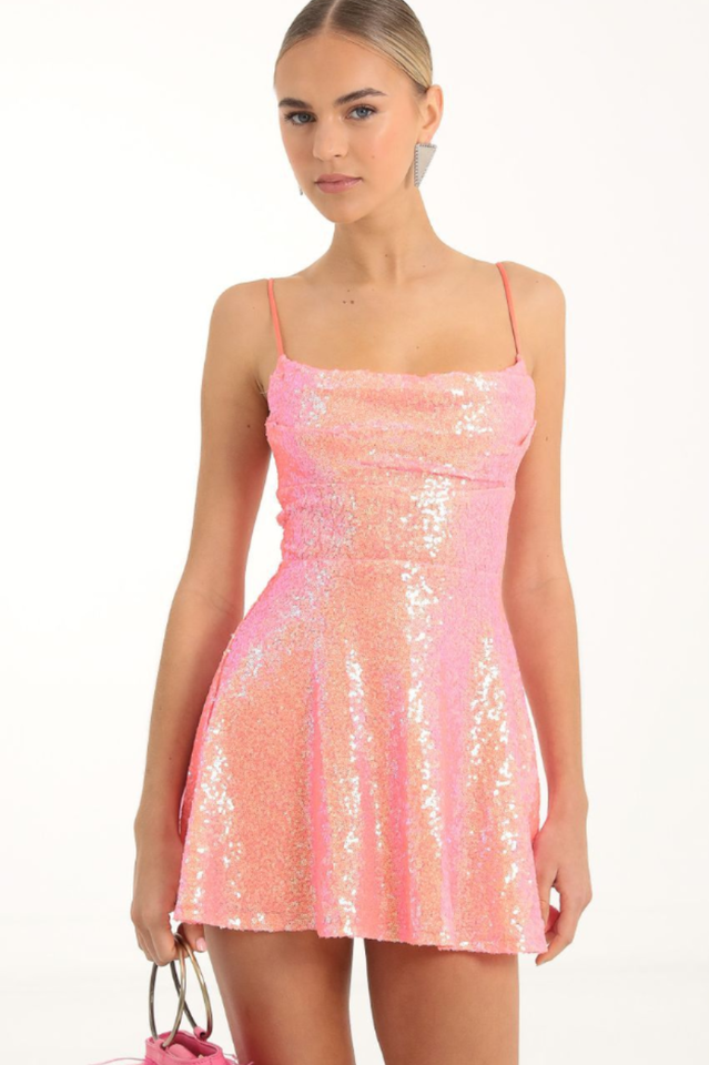 Jewel Sequin Cowl Neck Dress | Dress In Beauty