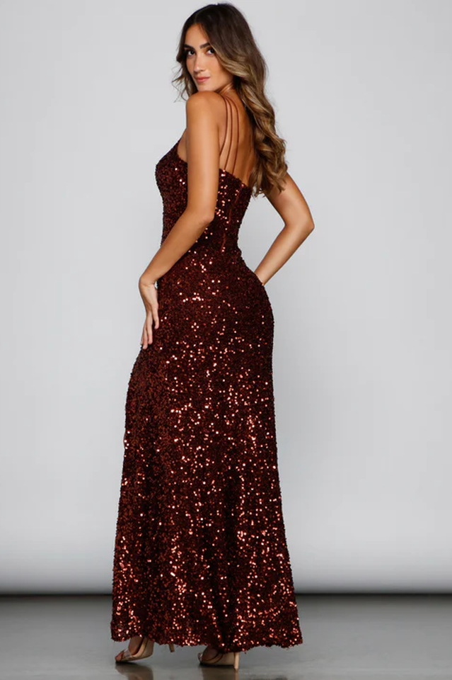 Lyla Formal One-Shoulder Sequin Dress | Dress In Beauty