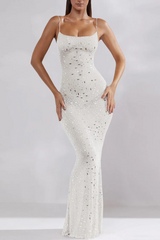 Rhinestone Spaghetti Strap Bodycon Gown | Dress In Beauty