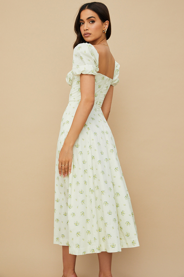 Tallulah Floral Puff Sleeve Midi Dress | Dress In Beauty