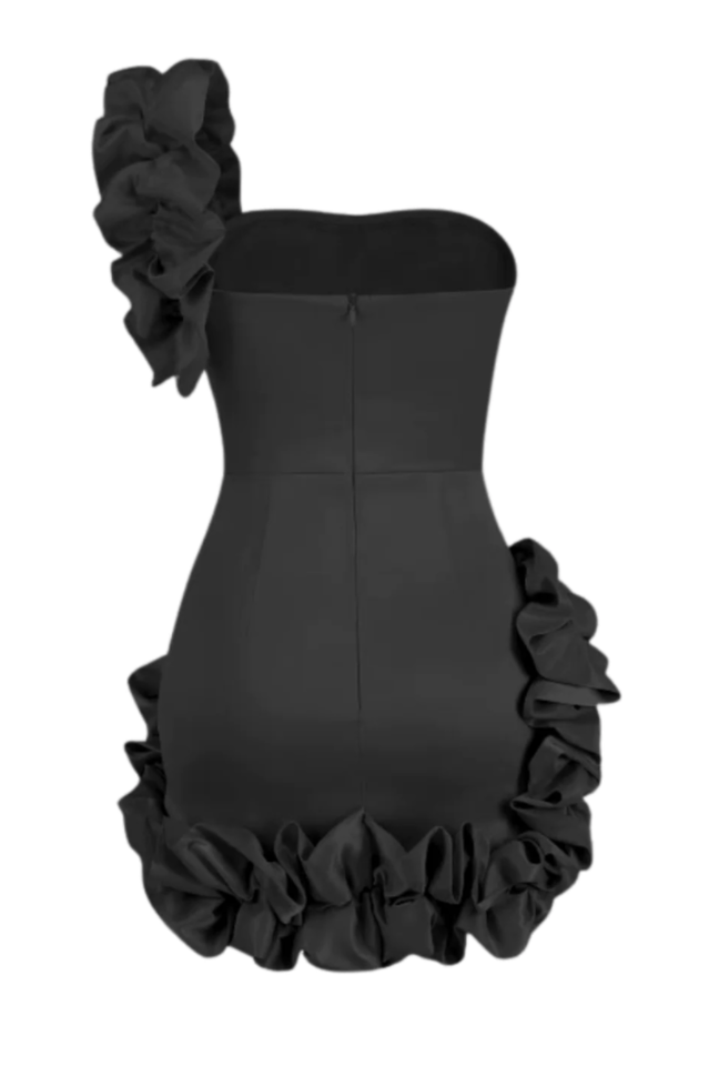 One Shoulder Ruffled Sheath Mini Dress | Dress In Beauty