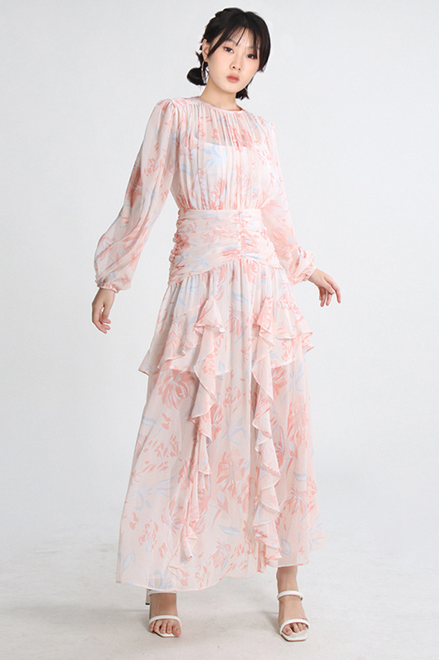 Aurier Round Neck Balloon Sleeve Maxi Dress | Dress In Beauty