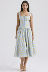 Vintage Floral Print Top + Skirt Set | Dress In Beauty