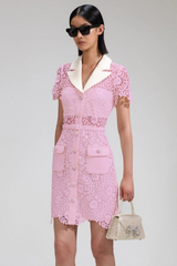 Lace Belted Mini Dress | Dress In Beauty