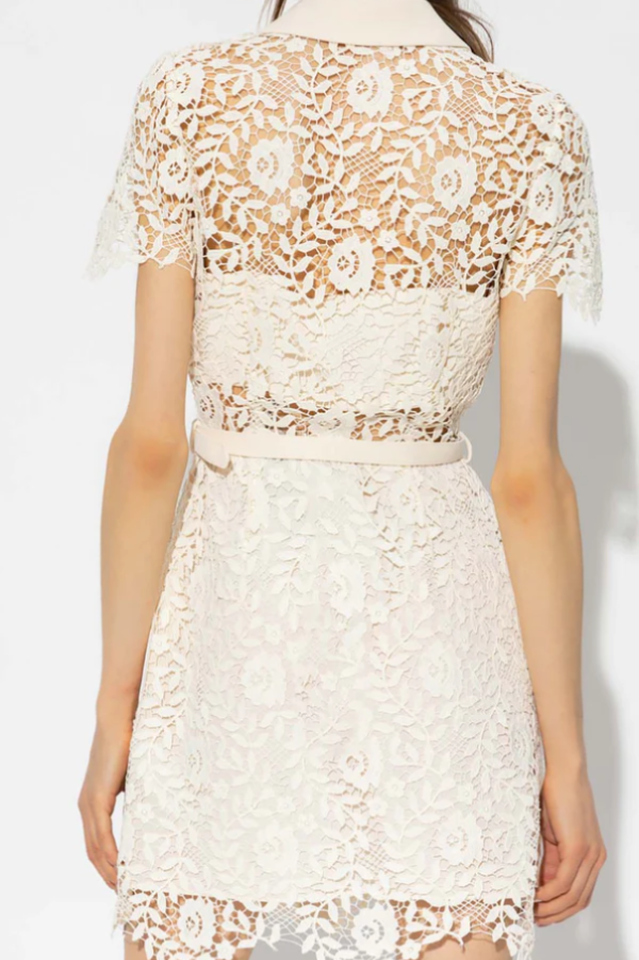 Lace Belted Mini Dress | Dress In Beauty