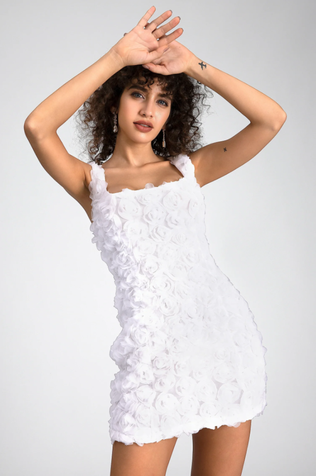Fryni 3D Floral Mini Dress | Dress In Beauty
