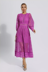 Puff Sleeves Fit & Flare Midi Dress | Dress In Beauty