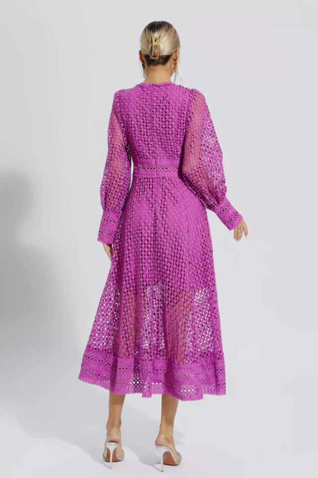 Puff Sleeves Fit & Flare Midi Dress | Dress In Beauty