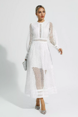 Puff Sleeves Fit & Flare Midi Dress | Dress In Beauty