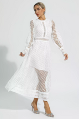 Puff Sleeves Fit & Flare Midi Dress | Dress In Beauty