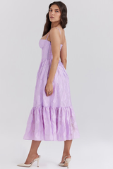 Mira Orchid Jacquard Layered Midi Dress | Dress In Beauty