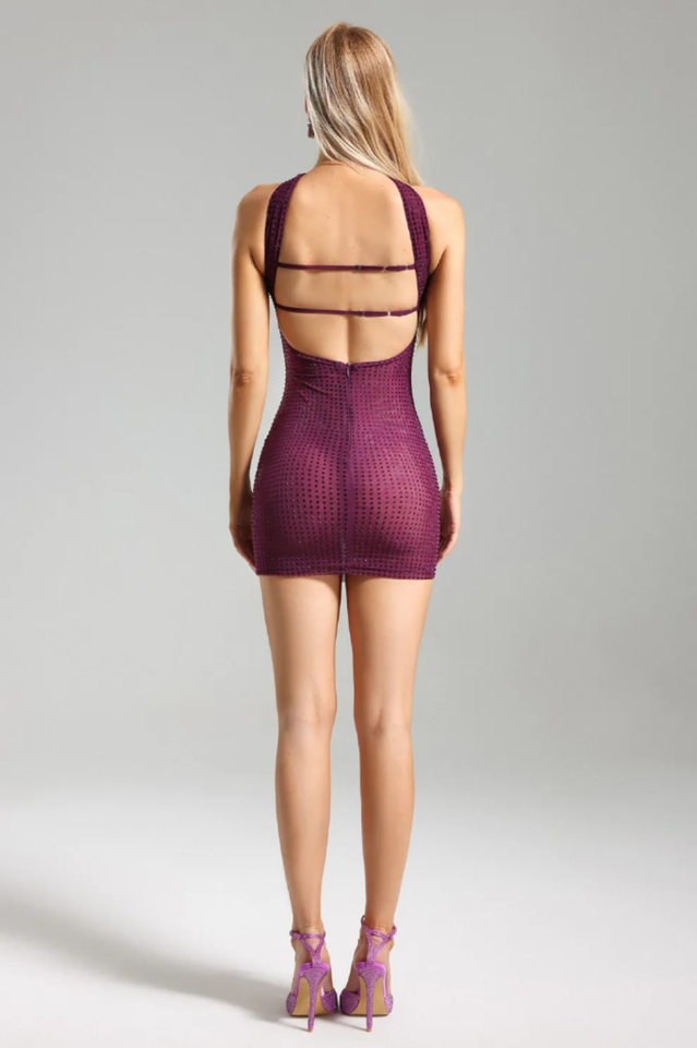 Sarada Diamante Mesh Halter Dress | Dress In Beauty Sarada Diamante Mesh Halter Dress | Dress In Beauty