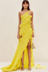 Ruffle Ribbon Maxi Dress