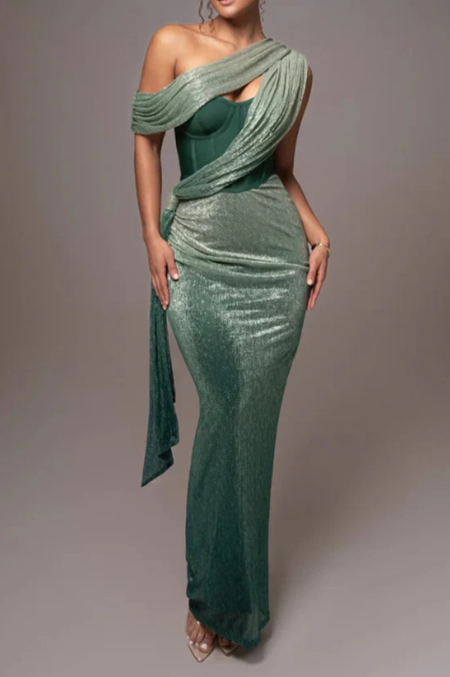 Green Celestina Draped Maxi Dress | Dress In Beauty Green Celestina Draped Maxi Dress | Dress In Beauty