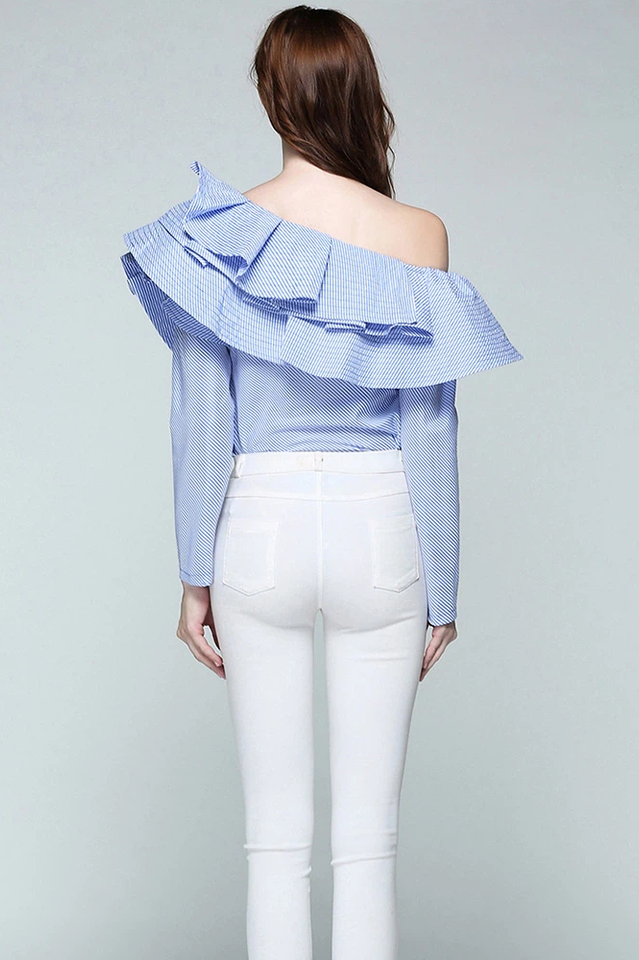 One Shoulder Ruffled Shirt | Dress In Beauty