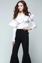 One Shoulder Ruffled Shirt | Dress In Beauty