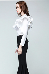 One Shoulder Ruffled Shirt | Dress In Beauty