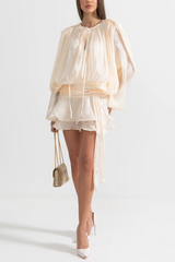 Ruffled Mini Dress With Flowing Silhouette