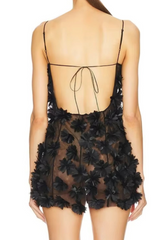 Floral Detail Mesh Dress