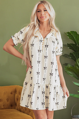 Grace Frill Bow Mini Dress