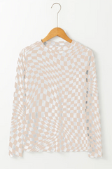 Rory Checkered Mesh Top