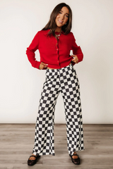Pep Talk Checker Knit Pants