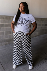 Pep Talk Checker Knit Pants