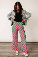 Pep Talk Checker Knit Pants