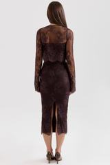Larra Chocolate Lace Bra with Waistcoat