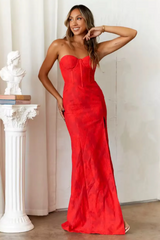 Strapless Occasion High Spilt Maxi Dress